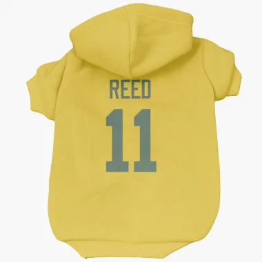 Gold Green Bay Packers Jayden Reed   Dog & Cat Pet Hoodie