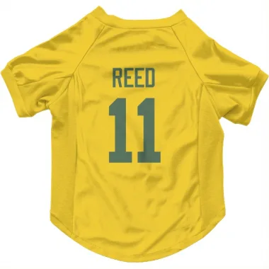 Gold Green Bay Packers Jayden Reed   Dog & Cat Pet Jersey